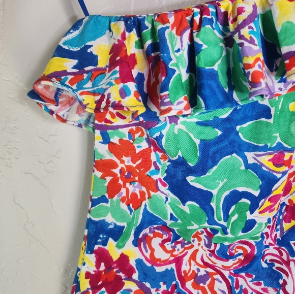 Ralph Lauren Petite Blue Floral Paisley One Shoulder Tank Size XS - Picture 3 of 8